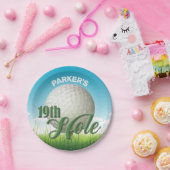 名パーソナライズされた前ゴルファーGolf Pro Ball 19th Hole ペーパープレート (パーティー)