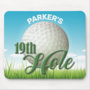 名パーソナライズされた前ゴルファーGolf Pro Ball 19th Hole マウスパッド
