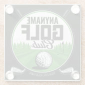 名パーソナライズされた前ゴルフクラブプレーヤー ガラスコースター (裏面)