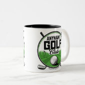 名パーソナライズされた前ゴルフクラブプレーヤー ツートーンマグカップ (正面右)