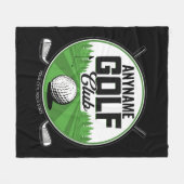 名パーソナライズされた前ゴルフクラブプレーヤー フリースブランケット (正面(横))