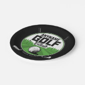 名パーソナライズされた前ゴルフクラブプレーヤー ペーパープレート (アングル)
