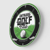 名パーソナライズされた前ゴルフクラブプレーヤー ラージ壁時計 (傾斜)