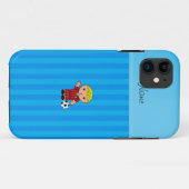 名パーソナライズされた前サッカー選手スカイブルーストライプ Case-Mate iPhoneケース (裏面(横))