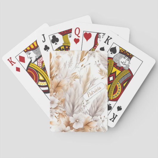 名パーソナライズされた前シ素朴ックBohemian野花 トランプ (裏面)