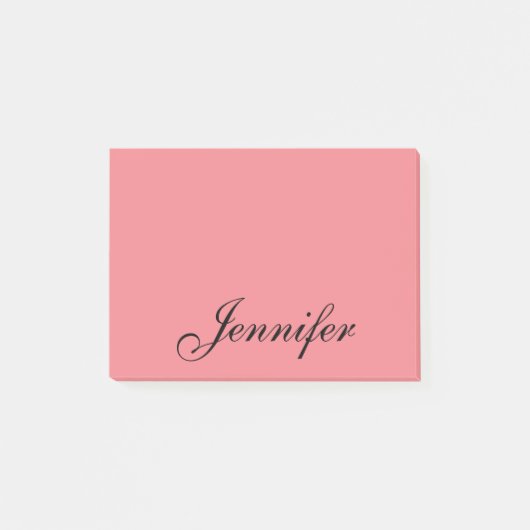 名パーソナライズされた前スクリモダンプトCoral Pink ポストイット (正面)
