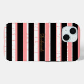 名パーソナライズされた前ストライプ。 Case-Mate iPhoneケース (裏面 (横))