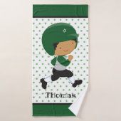 名パーソナライズされた前スポーツ少年子供浴用タオル バスタオル (バスタオル)