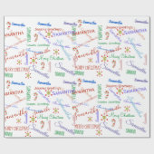 名パーソナライズされた前スモール文字ホリデークリスマス ラッピングペーパー (フラット)