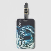 名パーソナライズされた前タイガーデザイン ラゲッジタグ (正面縦)