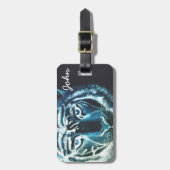 名パーソナライズされた前タイガーデザイン ラゲッジタグ (正面縦)