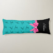 名パーソナライズされた前ターコイズ体操 ボディピロー (裏面)