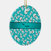 名パーソナライズされた前ターコイズ空手 セラミックオーナメント (右)