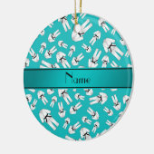 名パーソナライズされた前ターコイズ空手 セラミックオーナメント (左)