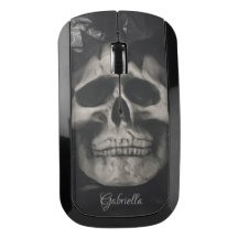 名パーソナライズされた前ダークスカルワイヤレスマウス