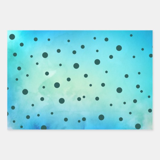 名パーソナライズされた前ティール（緑がかった色）誕生日の折り返し紙 ラッピングペーパーシート (正面2)