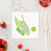 名パーソナライズされた前テニス付きスポーツ スタンダードカクテルナプキン (インサイチュ)