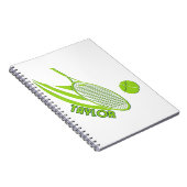 名パーソナライズされた前テニス付きスポーツ ノートブック (右側)