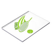 名パーソナライズされた前テニス付きスポーツ ノートブック (左側)