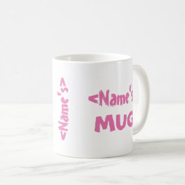 名パーソナライズされた前トリオホワイトピンクマグ コーヒーマグカップ