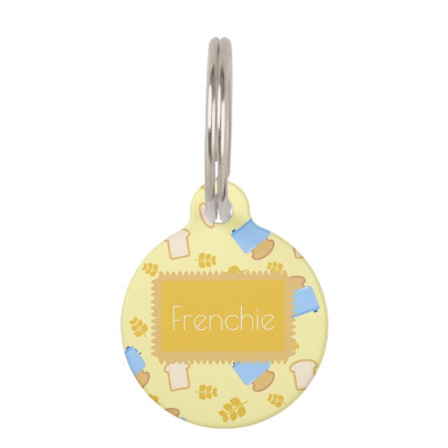 名パーソナライズされた前トーフランスのスト猫ペット用名札 ペット　ネームタグ (正面)