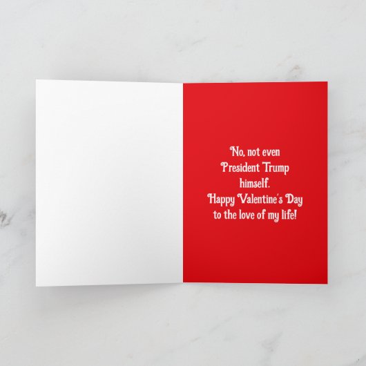 名パーソナライズされた前ドナルド・トランプ・ヴァレンティネス・デー シーズンカード (内部)