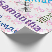 名パーソナライズされた前ハッピーバースデー ラッピングペーパー (角)