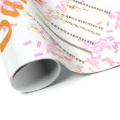 名パーソナライズされた前ハッピーバースデー ラッピングペーパー (ロールコーナー)