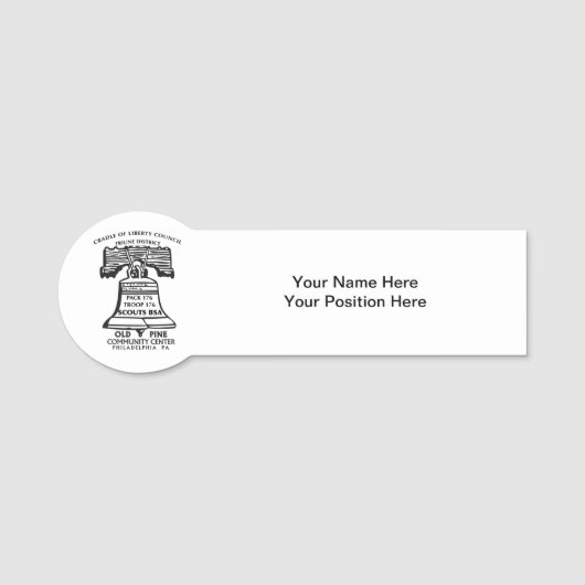 名パーソナライズされた前バッジ 名札 (正面)