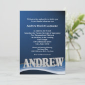 名パーソナライズされた前バー（ユダヤ教の）バル・ミツバー 招待状 (スタンド正面)