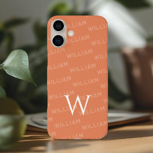 名パーソナライズされた前パターン(の模様が)ある、モノグシンプルラム iPhone 16 PLUSケース