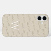 名パーソナライズされた前パターン（の模様が）ある、モノグシンプルラム Case-Mate iPhoneケース (裏面 (横))