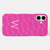 名パーソナライズされた前パターン（の模様が）ある、モノグシンプルラム Case-Mate iPhoneケース (裏面 (横))