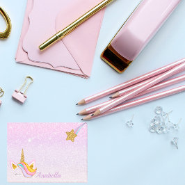 名パーソナライズされた前パープルスパークルグリッターユニコーン ポストイット