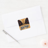 名パーソナライズされた前ビキニBabeガールマンケーブガレージ スクエアシール (封筒)