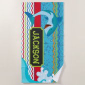 名パーソナライズされた前ビーチタオル ビーチタオル (正面)