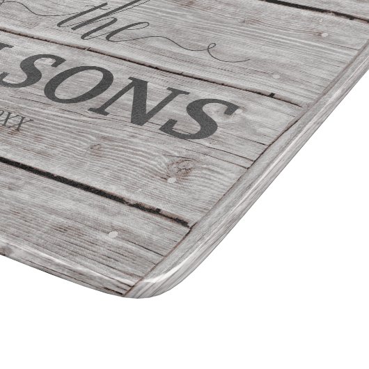 名パーソナライズされた前ファームハ素朴フェイクウス カッティングボード (角)