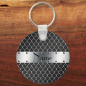 名パーソナライズされた前ブラックはかりで測・ドラゴン キーホルダー (正面)