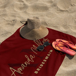 名パーソナライズされた前ブラック金ゴールドモノグラモダンム ビーチタオル