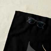 名パーソナライズされた前ブラック金ゴールドモノグラモダンム ビーチタオル (インサイチュ)