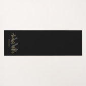 名パーソナライズされた前ブラック金ゴールドモノグラモダンム ヨガマット (裏面(横))