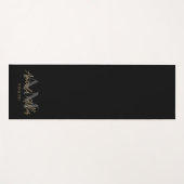 名パーソナライズされた前ブラック金ゴールドモノグラモダンム ヨガマット (正面(横))