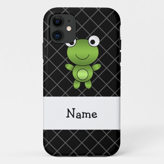 名パーソナライズされた前ベビーカエル黒十字架 Case-Mate iPhoneケース (裏面)