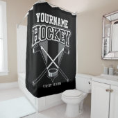 名パーソナライズされた前ホッケープレイヤースティックパックチーム シャワーカーテン (インサイチュ)