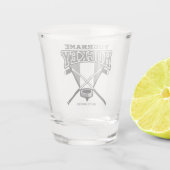 名パーソナライズされた前ホッケープレイヤースティックパックチーム ショットグラス (裏面)