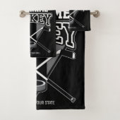 名パーソナライズされた前ホッケープレイヤースティックパックチーム バスタオルセット (インサイチュ)