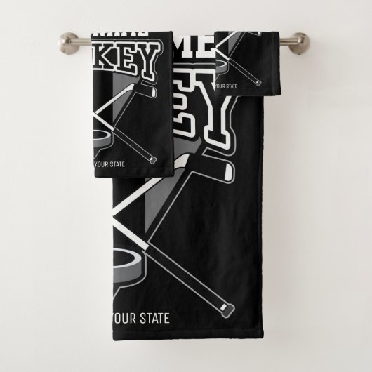 名パーソナライズされた前ホッケープレイヤースティックパックチーム バスタオルセット (インサイチュ)
