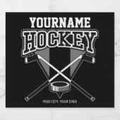 名パーソナライズされた前ホッケープレイヤースティックパックチーム ビールラベル (シングルラベル)