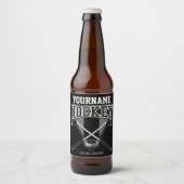 名パーソナライズされた前ホッケープレイヤースティックパックチーム ビールラベル (正面)