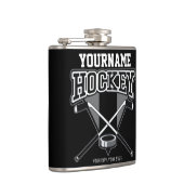 名パーソナライズされた前ホッケープレイヤースティックパックチーム フラスク (右)